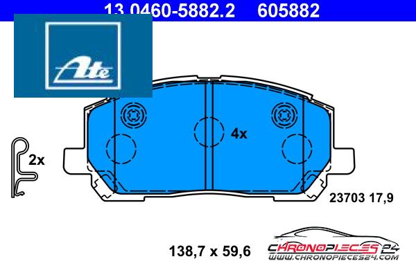 Achat de ATE 13.0460-5882.2 Kit de plaquettes de frein, frein à disque pas chères