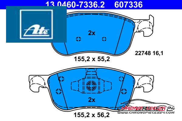 Achat de ATE 13.0460-7336.2 Kit de plaquettes de frein, frein à disque pas chères