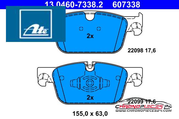 Achat de ATE 13.0460-7338.2 Kit de plaquettes de frein, frein à disque pas chères