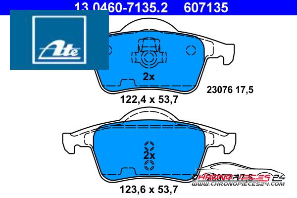 Achat de ATE 13.0460-7135.2 Kit de plaquettes de frein, frein à disque pas chères