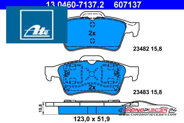 Achat de ATE 13.0460-7137.2 Kit de plaquettes de frein, frein à disque pas chères