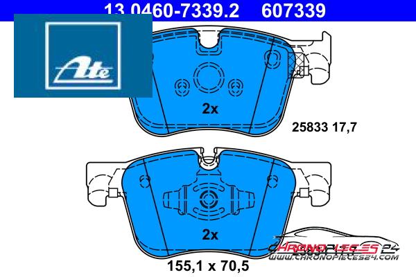 Achat de ATE 13.0460-7339.2 Kit de plaquettes de frein, frein à disque pas chères