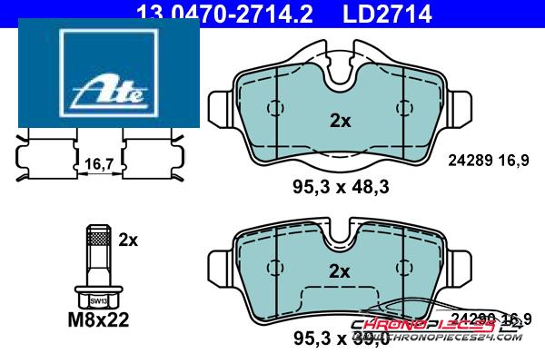 Achat de ATE 13.0470-2714.2 Kit de plaquettes de frein, frein à disque pas chères