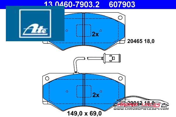 Achat de ATE 13.0460-7903.2 Kit de plaquettes de frein, frein à disque pas chères