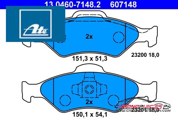 Achat de ATE 13.0460-7148.2 Kit de plaquettes de frein, frein à disque pas chères