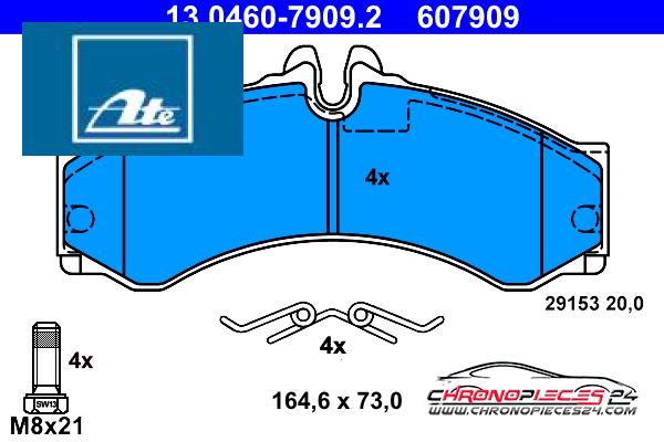 Achat de ATE 13.0460-7909.2 Kit de plaquettes de frein, frein à disque pas chères