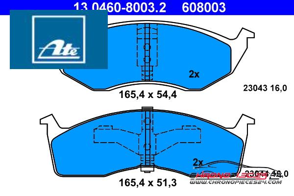 Achat de ATE 13.0460-8003.2 Kit de plaquettes de frein, frein à disque pas chères