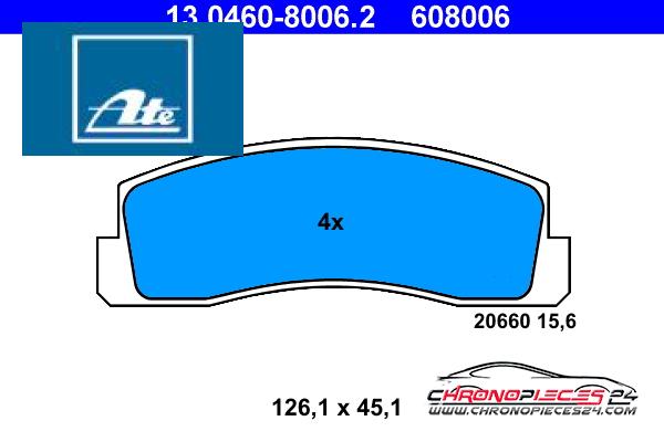 Achat de ATE 13.0460-8006.2 Kit de plaquettes de frein, frein à disque pas chères