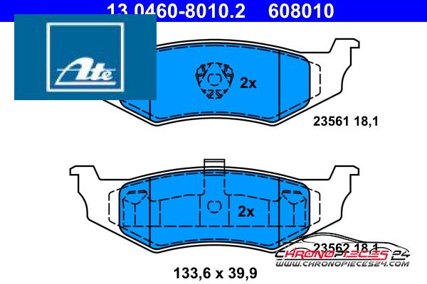 Achat de ATE 13.0460-8010.2 Kit de plaquettes de frein, frein à disque pas chères