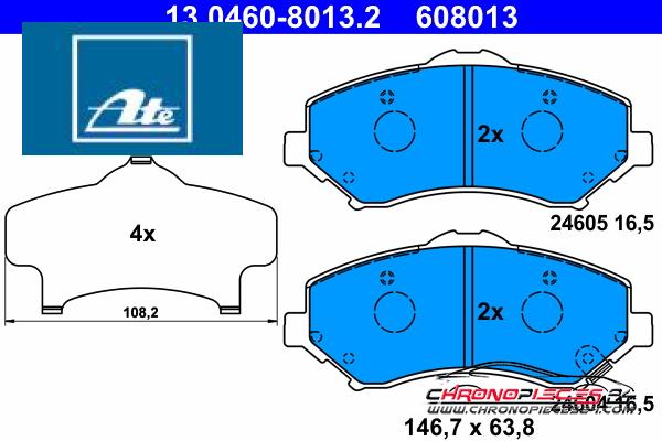 Achat de ATE 13.0460-8013.2 Kit de plaquettes de frein, frein à disque pas chères