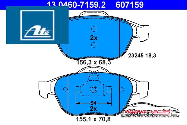 Achat de ATE 13.0460-7159.2 Kit de plaquettes de frein, frein à disque pas chères