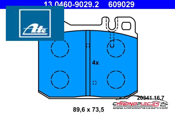 Achat de ATE 13.0460-9029.2 Kit de plaquettes de frein, frein à disque pas chères