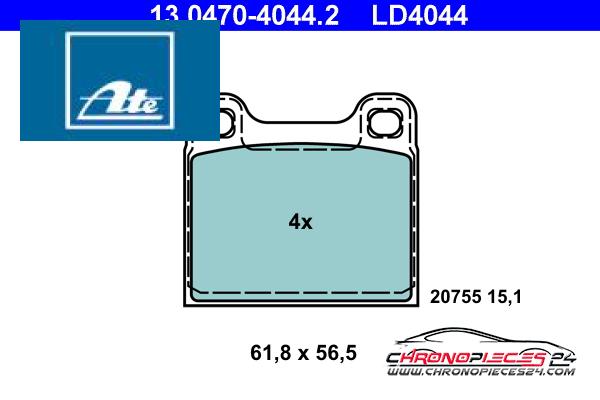 Achat de ATE 13.0470-4044.2 Kit de plaquettes de frein, frein à disque pas chères