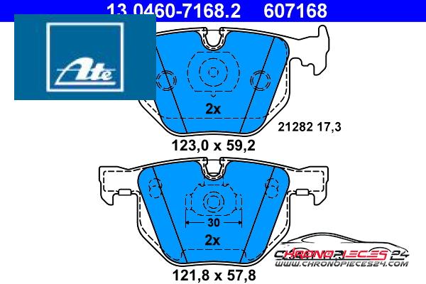 Achat de ATE 13.0460-7168.2 Kit de plaquettes de frein, frein à disque pas chères