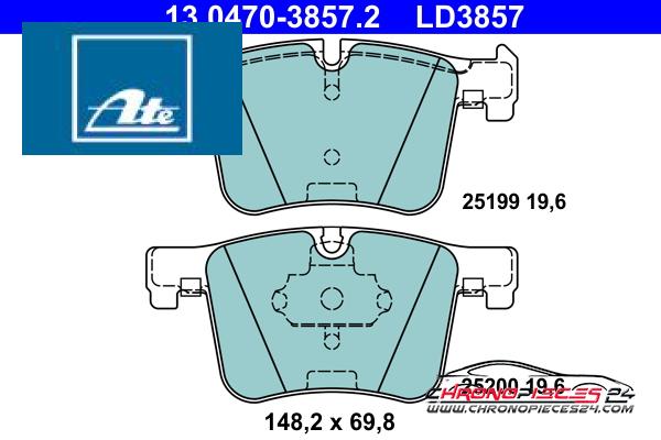 Achat de ATE 13.0470-3857.2 Kit de plaquettes de frein, frein à disque pas chères