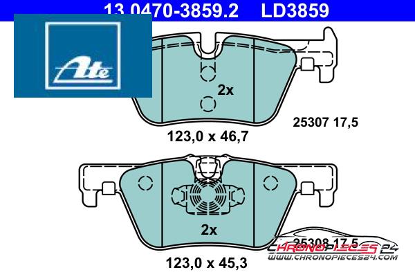 Achat de ATE 13.0470-3859.2 Kit de plaquettes de frein, frein à disque pas chères