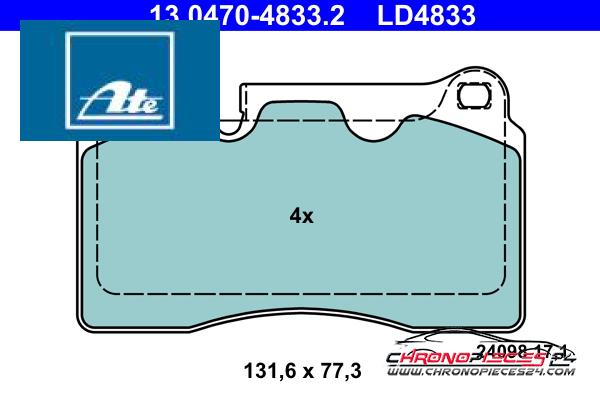 Achat de ATE 13.0470-4833.2 Kit de plaquettes de frein, frein à disque pas chères