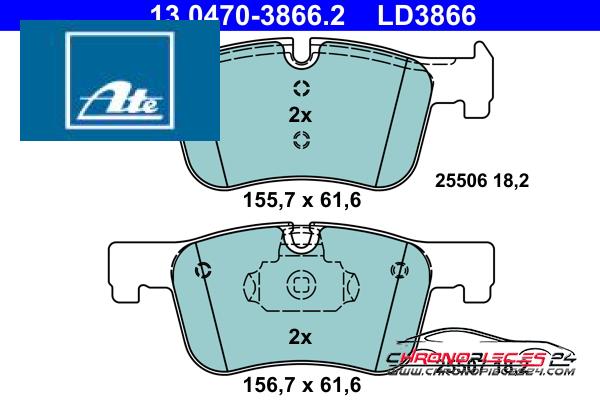 Achat de ATE 13.0470-3866.2 Kit de plaquettes de frein, frein à disque pas chères