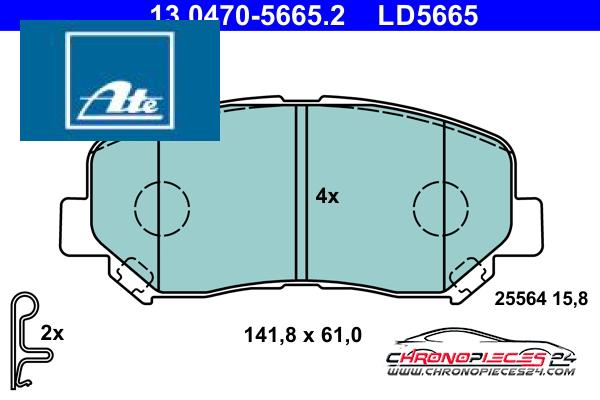 Achat de ATE 13.0470-5665.2 Kit de plaquettes de frein, frein à disque pas chères