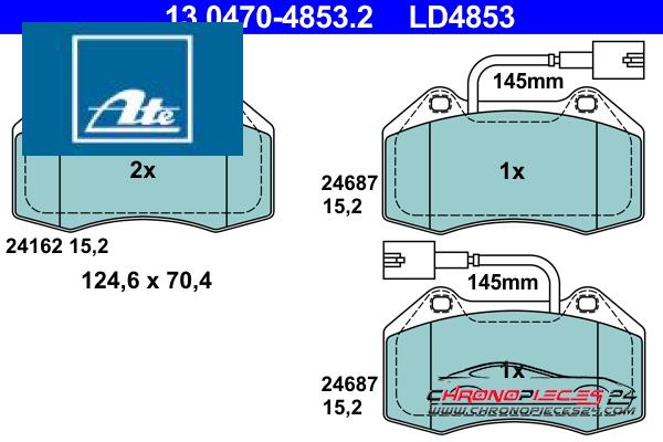 Achat de ATE 13.0470-4853.2 Kit de plaquettes de frein, frein à disque pas chères