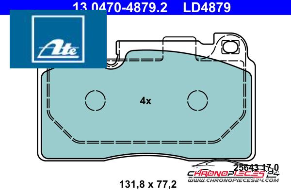 Achat de ATE 13.0470-4879.2 Kit de plaquettes de frein, frein à disque pas chères