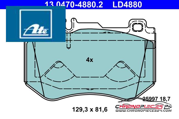 Achat de ATE 13.0470-4880.2 Kit de plaquettes de frein, frein à disque pas chères