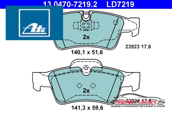 Achat de ATE 13.0470-7219.2 Kit de plaquettes de frein, frein à disque pas chères