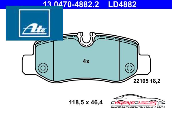 Achat de ATE 13.0470-4882.2 Kit de plaquettes de frein, frein à disque pas chères