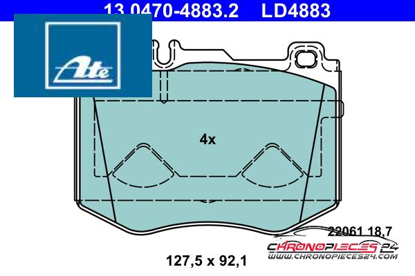 Achat de ATE 13.0470-4883.2 Kit de plaquettes de frein, frein à disque pas chères