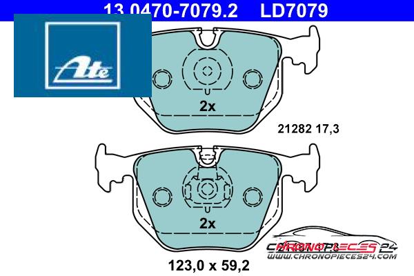 Achat de ATE 13.0470-7079.2 Kit de plaquettes de frein, frein à disque pas chères