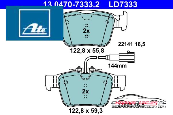 Achat de ATE 13.0470-7333.2 Kit de plaquettes de frein, frein à disque pas chères