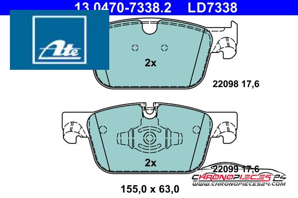 Achat de ATE 13.0470-7338.2 Kit de plaquettes de frein, frein à disque pas chères