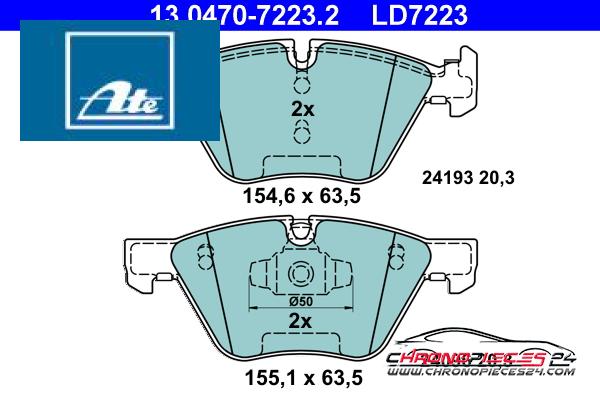 Achat de ATE 13.0470-7223.2 Kit de plaquettes de frein, frein à disque pas chères