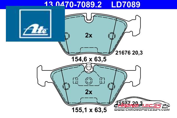 Achat de ATE 13.0470-7089.2 Kit de plaquettes de frein, frein à disque pas chères