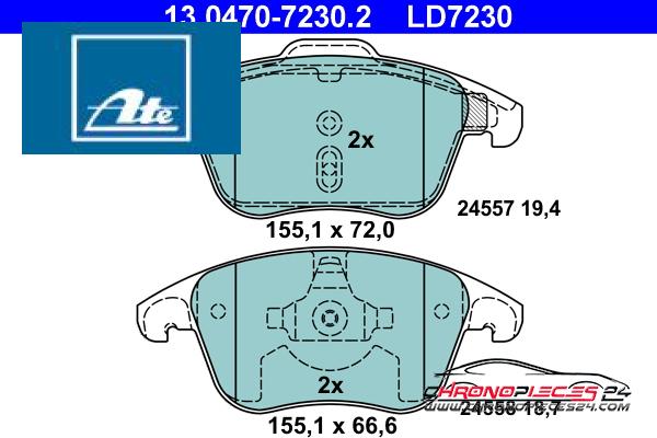 Achat de ATE 13.0470-7230.2 Kit de plaquettes de frein, frein à disque pas chères