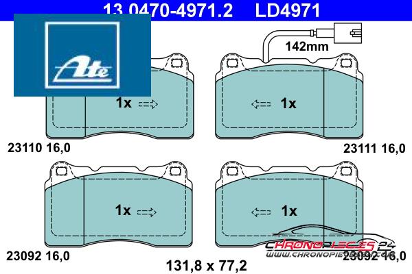 Achat de ATE 13.0470-4971.2 Kit de plaquettes de frein, frein à disque pas chères