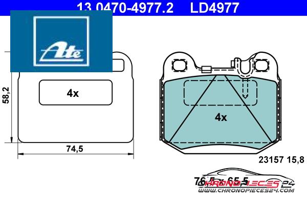 Achat de ATE 13.0470-4977.2 Kit de plaquettes de frein, frein à disque pas chères