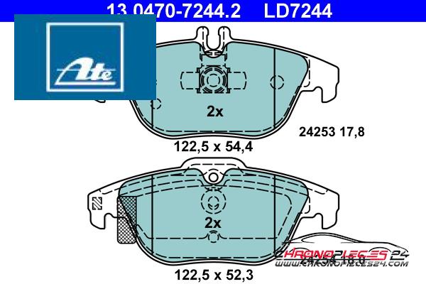 Achat de ATE 13.0470-7244.2 Kit de plaquettes de frein, frein à disque pas chères