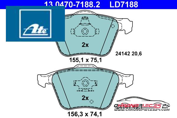 Achat de ATE 13.0470-7188.2 Kit de plaquettes de frein, frein à disque pas chères