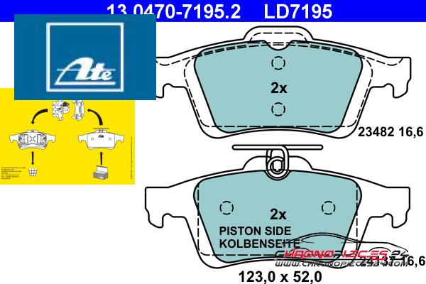 Achat de ATE 13.0470-7195.2 Kit de plaquettes de frein, frein à disque pas chères