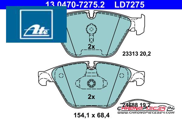 Achat de ATE 13.0470-7275.2 Kit de plaquettes de frein, frein à disque pas chères