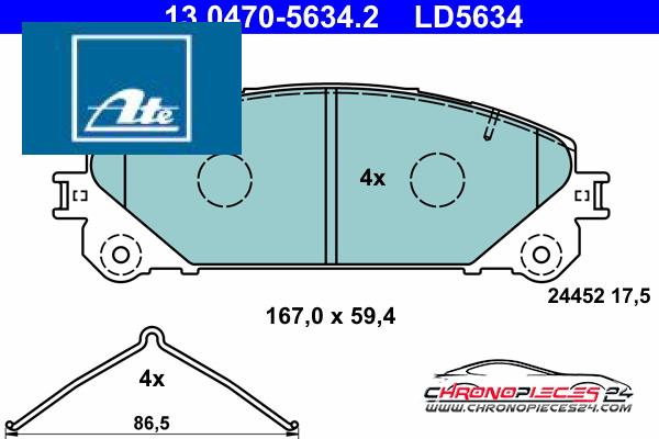 Achat de ATE 13.0470-5634.2 Kit de plaquettes de frein, frein à disque pas chères