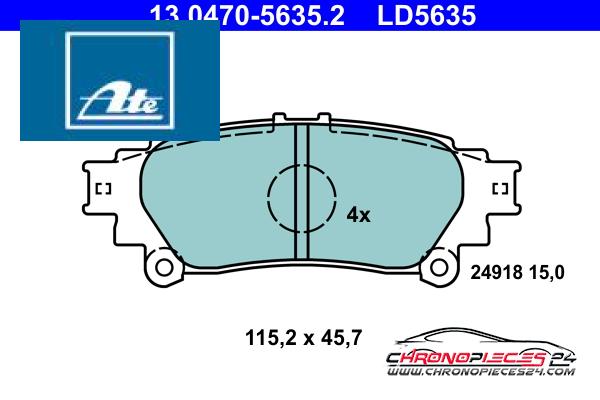 Achat de ATE 13.0470-5635.2 Kit de plaquettes de frein, frein à disque pas chères