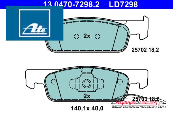 Achat de ATE 13.0470-7298.2 Kit de plaquettes de frein, frein à disque pas chères