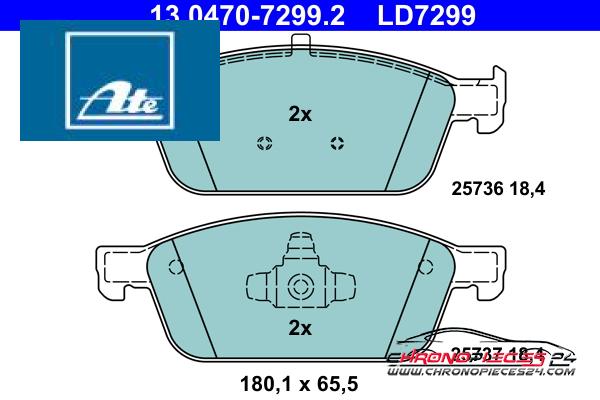 Achat de ATE 13.0470-7299.2 Kit de plaquettes de frein, frein à disque pas chères