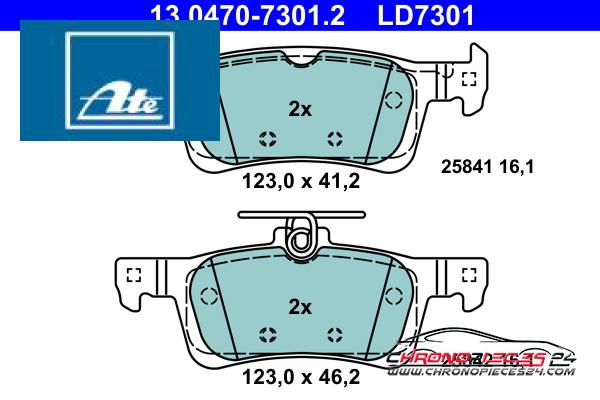 Achat de ATE 13.0470-7301.2 Kit de plaquettes de frein, frein à disque pas chères