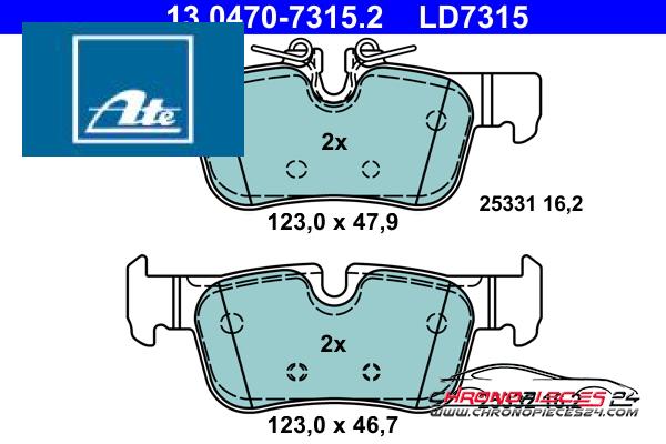 Achat de ATE 13.0470-7315.2 Kit de plaquettes de frein, frein à disque pas chères