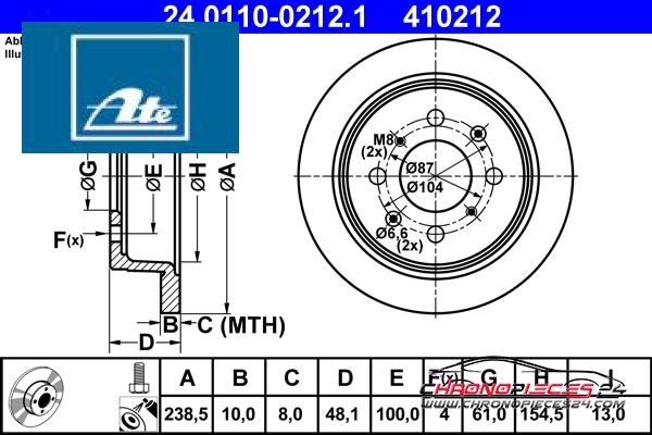 Achat de ATE 24.0110-0212.1 Disque de frein pas chères