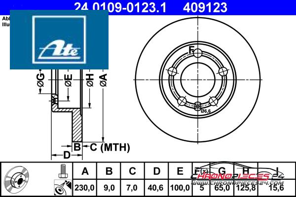 Achat de ATE 24.0109-0123.1 Disque de frein pas chères