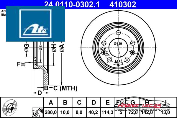 Achat de ATE 24.0110-0302.1 Disque de frein pas chères